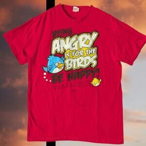 Vintage 2011 Y2K Kerusso x Angry Happy Birds Red Jesus God Christian Men's M Tee